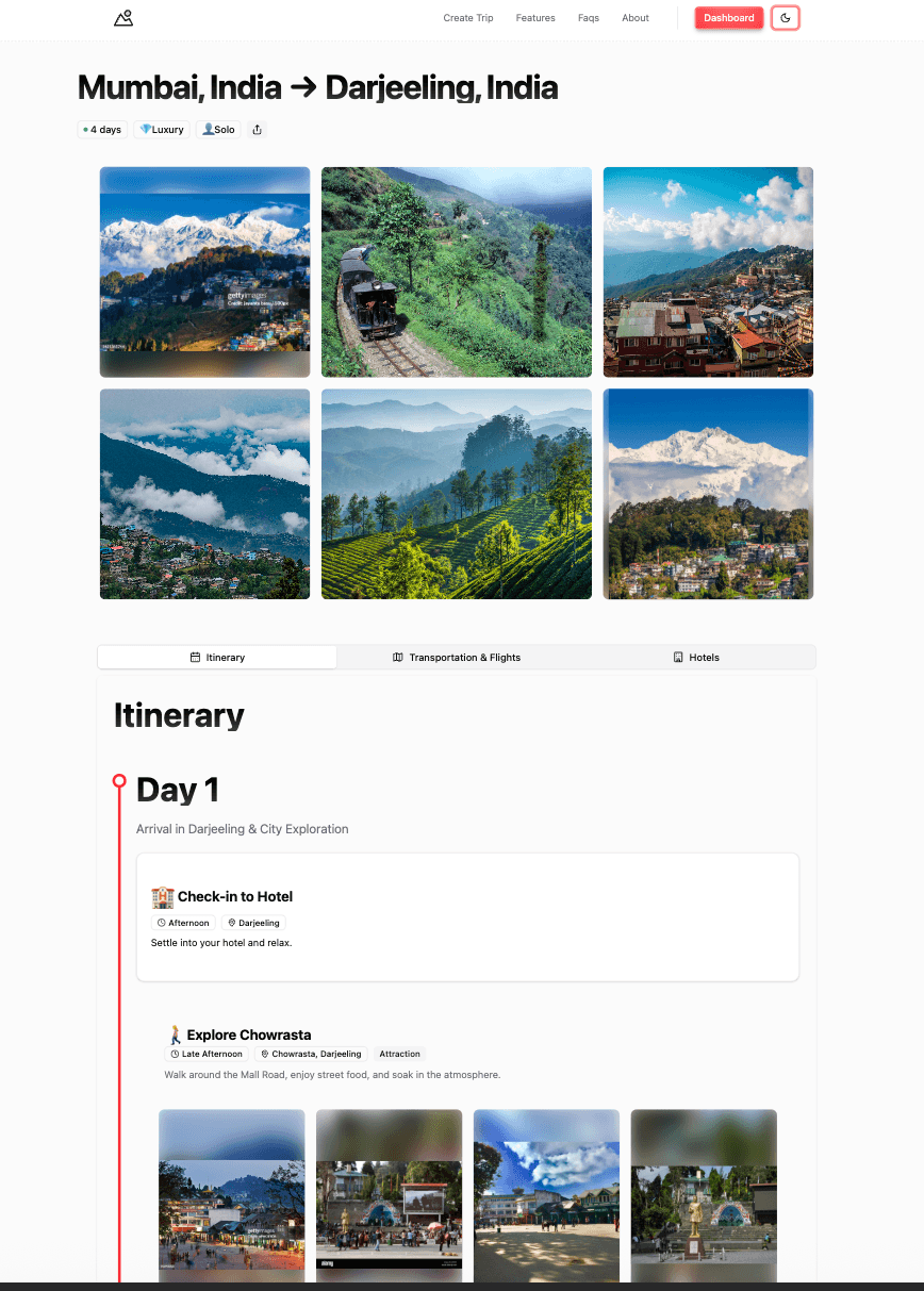 Trip Application UI